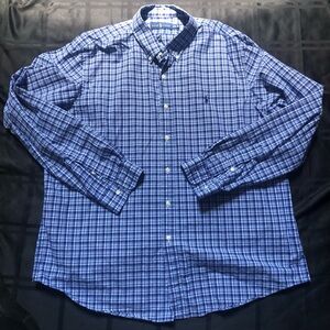 Polo Ralph Lauren Plaid Button Down Shirt Long Sleeve XXL Blue Mens